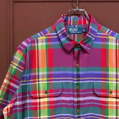 90〜00s Polo by Ralph Lauren マドラスチェックシャツ フラップポケット