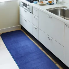 【新着商品】FNR-RCK-6024 60×240cm ネイビー 防ダニ加工 肌触りの良いフランネル地のさらふわ洗えるキッチンマット フランネルキッチンマット アイリスプラザ