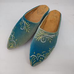 【未使用・美品】モロッコ土産 ハブーシュ ブルー＆イエロー系