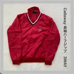 Callaway　キャロウェイ　3WAY　ハーフジップ　アウター　半袖　長袖　GOLF　ゴルフ　シャカシャカ　ゴルフウェア　薄手　軽量　秋物メンズ　LL