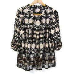 レリアン チュニック シャツ 大きいサイズ トップス レディース 13+サイズ ブラック×ベージュ系 Leilian 【中古】