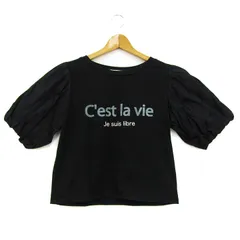 ダズリン 半袖Ｔシャツ トップス ボリューム袖 クロップドT レディース Fサイズ ブラック dazzlin 【中古】のサムネイル
