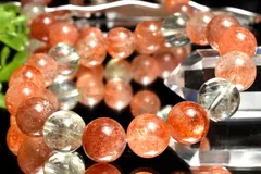 キラメキ内包◇アルーシャ産 フェルドスパーサンストーン　7.5mm　ブレスレット 1個売り パワーストーン 天然石 _BG5777-75