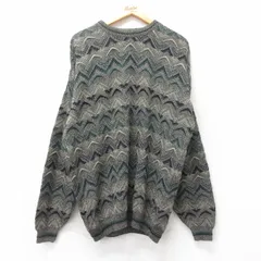 XL/古着 ジャンセン 長袖 セーター メンズ 00s アクリル クルーネック 緑他 グリーン 25feb15 中古 ニット トップスのサムネイル