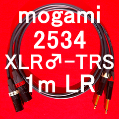 mogami 2534  w / Neutrik Gold Plated Connector XLR♂ ⇔ TRS 1m LR Set