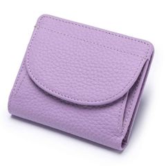 Purple Mini Wallet, Bifold Coin Purse, Women's Wallet, Mini Wallet, Leather Mini Wallet, Purse, Wallet, RFID, Coin Purse, Leather Wallet, Bifold Wallet, Genuine Leather, Cowhide Leather, Mini Wallet, Brand Name, Coin Case, Stylish, Women's, Men's
