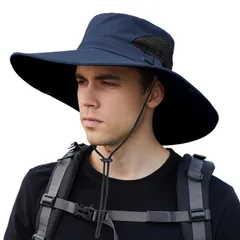 【★送料無料★】[Gagaciso] サファリハット メンズ つば広 帽子【メッシュ通気・UPF50+ UVカット・撥水・防汚】超軽量 速乾性 2way 折り畳み ハット おしゃれ 花粉 紫外線対策 あご紐付き アウトドア 旅行 登山 釣り スポーツ お洒落 