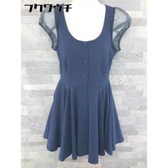 ◇ snidel スナイデル サイドジップ フロントボタン 半袖 ミニ ワンピース サイズ1 ブルー レディース 【中古】 【1103100023500】