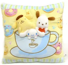 【中古】クッション・抱き枕・本体 シナモロール＆ポムポムプリン＆ポチャッコ レリーフクッション 「サンリオ当りくじ サンリオキャラクターズ当りくじ」 ラストスペシャル賞