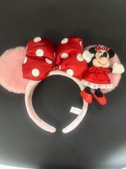 ディズニー　ミニー　マスコット付きカチューシャ　ピンクラメ