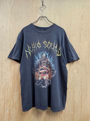 【US古着】NUKE SQUAD Skull T-shirt |  ニューク・スクワッド スカル プリント ロック パンク  半袖 Tシャツ ブラック L
