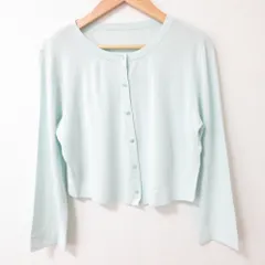 良品 FOXEY NEW YORK フォクシーニューヨーク アッパースタンダード クロップド ニット カーディガン 32821 サイズ40 ライトグリーン レディース 古着 中古 USEDのサムネイル
