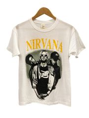 バンドTシャツ BAND-T ヴィンテージ Vintage NIRVANA ニルヴァーナ SCREEN STARS 袖シングル US古着 M Tシャツ プリント ホワイト 101MT-2585