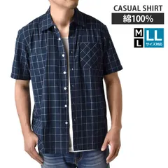 半袖シャツ 《28ネイビーチェック》新品 未使用 メンズ レギュラー衿 綿 カジュアルシャツ【A3O】【メール便2】ファッション メンズ M L LL 夏