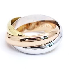 【栄】カルティエ K18YG WG PG トリニティ 3カラー リング 指輪 750YG ジュエリー レディース メンズ【仕上済】