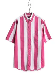 【お得なクーポン配布中!】 90s オールド ギャップ ストライプ 3点留め 半袖 ボタンダウン シャツ メンズ S / 旧タグ BD コットン 半袖シャツ ポケット付き ツートン