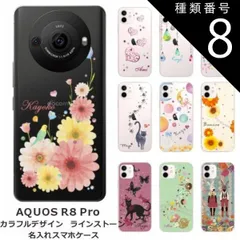 種類8:1403　ムーンラビット AQUOS R8 Pro アクオスR8プロ SH-51D らふら 名入れ スマホケース ラインストーン カラフルプリント