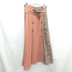 ◇ ⊇ ◎ one after another NICECLAUP ウエストゴム トレンチ ロング丈 フレア スカート サイズF ブラウン系 レディース E  【1412260004275】