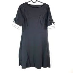 ユニバーバルミューズ UNIVERVALMUSE ワンピース タグ付き 袖リボン 袖フリル 黒 2サイズ 863554