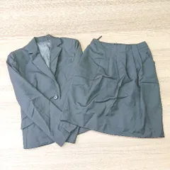 ◇ 株式会社マインドウインド オフィス 総裏ジャケット 膝丈 S スカート スーツ サイズ34 ブラック レディース E  【1405140027631】