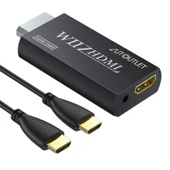 ビデオ オーディオ Wii2HDMI 3.5mm コンバーター HDMIケーブル付き 720p/1080pに対応 1.5M NtdWiiディスプレイモードに対応 アダプタ アダプタ Hdmi to Wiiと互換性あり Wii 1.5MHDMIケーブル AUTO