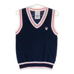 サイズ：L JUN&ROPE ジュン アンド ロペ  Vネック ニットベスト  ネイビー系 [240101531518] ゴルフウェア レディース ストスト