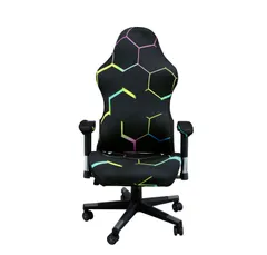【即日発送】着脱可能 洗える 事務椅子 (03)… アームレストカバー付きストレッチゲーミングチェアシートカバー ゲームチェアカバー
