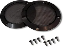 ENN LLC スピーカーグリル 車用 66/95/124/153/184/ 225/274mm 2個セット(ブラック,  153mm)のサムネイル