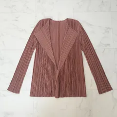 未使用級✨ プリーツプリーズ カーディガン 長袖 ジャケット ベージュ 3サイズ PLEATS PLEASE ISSEY MIYAKE◇プリーツプリーズイッセイミヤケ