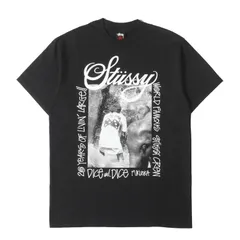 【新品】STUSSY ステューシー Tシャツ サイズ:M / 00s Dice&Dice 20周年記念 フォトプリント クルーネック Tシャツ (デッドストック) / ブラック 黒 / トップス カットソー 半袖 / コラボ【メンズ】
