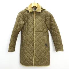 A■英国製■ラベンハム/LAVENHAMキルティング/ロングコートJKT■茶系【34】LADIES【中古】
