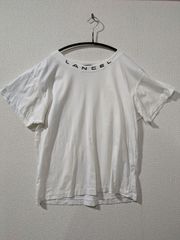 LANCEL レディース ロゴプリント 半袖Tシャツ Mサイズ ホワイト コットン100%