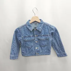 ◇ ⊇ petit main プティマイン キッズ 子供服 長袖 デニムジャケット サイズM ブルー 女の子 E  【1502060047876】