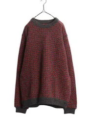 【お得なクーポン配布中!】 80s ノルウェー製 ★ エルエルビーン バーズアイ ニット セーター メンズ XL 古着 ヴィンテージ LLBEAN ウール 総柄 ノルディック ツートン