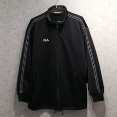 FILA フィラ トラックジャケット ジャージ ジップアップ 黒 金 Ⅼ 古着