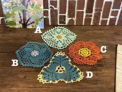 【292】ハンドメイド　レース編み　いろいろドイリー　4点セット