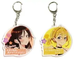 【中古】雑貨 全2種セット メッセージ付きアクリルキーホルダー 「くじ引き堂 彼女、お借りします オンラインくじ 水着と彼女」 おまけキャンペーン 10連セット購入特典 前半