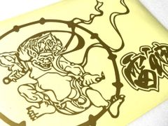 和柄　雷神　【15 x 22.5cm】　ワンマン　アンドン　ステッカー