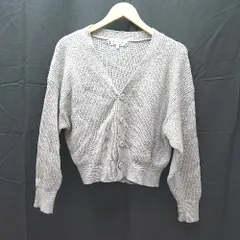 ◇ ROPE PICNIC フロントボタン Vネック 無地 アクリル混 長袖 カーディガン サイズ38 グレー レディース メンズ E  【1303290018830】