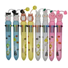 【数量限定】文房具 ネコ ハムスター 子供 豚 ウサギ 猫 可愛い 学生 おしゃれ 多色 油性 0.7mm プレゼント 8本セット ボールペン 多機能 動物 ギフト 10色 かわいい Maydahui