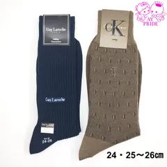 【未使用品】カルバンクライン　ギラロッシュ　ビジネスソックス　紳士ソックス　メンズ　2点セット　ブラック　ネイビー　25㎝ （管理番号：2-008）