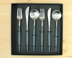 新品 クチポール ゴア ブルー ディナー6点セット（ディナーナイフ・ディナーフォーク・ディナースプーン） ギフトボックス入り Cutipol GOA 正規販売代理店 カトラリー 化粧箱付 結婚祝い プレゼント 贈り物 ギフトセット 食器セット 