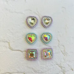 ハンドメイドパーツ カボション キラキラ アクセサリーパーツ ハート 正方形