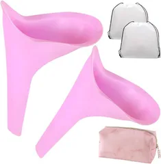 WinJapan 洗って何度も使える 女性用簡易トイレ ポーチ付 再利用 非常用トイレ 携帯トイレ 車 災害用 防災トイレ(桃ポーチ_ピンク２個)