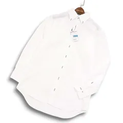 【新品 未使用】 ORIHICA オリヒカ 通年 スーパーノンアイロン★ 長袖 ボタンダウン ストライプ シャツ Sz.M メンズ 白