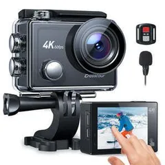 サマーセール☆Crosstourアクションカメラ CT9900【4K/60FPS】4K 20MP解像度 タッチパネル式 EIS 6手ブレ補正 ８倍デジタルズーム