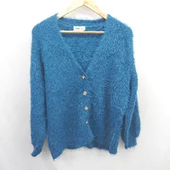 ◇ ⊆ Alma Design アルマデザイン 長袖 ニット カーディガン サイズM ブルー レディース E  【1503040000942】