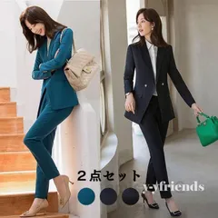 パンツスーツ レディース 2点セット 40代 50代 30代 20代 おしゃれ ママ服装 入学式 秋冬 通勤 ストライプ セレモニー フォーマルスーツ