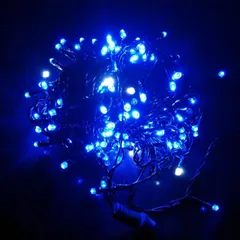 イルミネーションソーラーライト 屋外電飾 10ｍ 100LED  太陽光充電　壁　窓　ベランダ　植物　クリスマスツリー　イベント　パーティー　店舗　ブルー