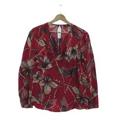 Max&Co. / マックスアンドコー | フラワー 柄 フリル ブラウス | 40 | レッド系 | レディース